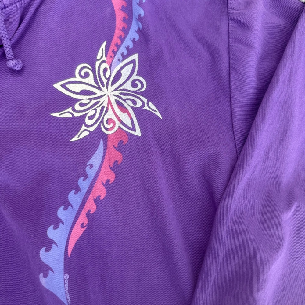 Vintage Crazy Shirts Hawaii Purple Y2K 90s Tribal Floral Long Sleeve Top Small - Picture 5 of 13